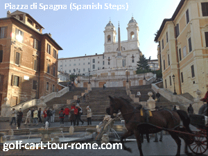 Piazza di Spagna (Spanish Steps) - tour of Rome by electric golf cart 
